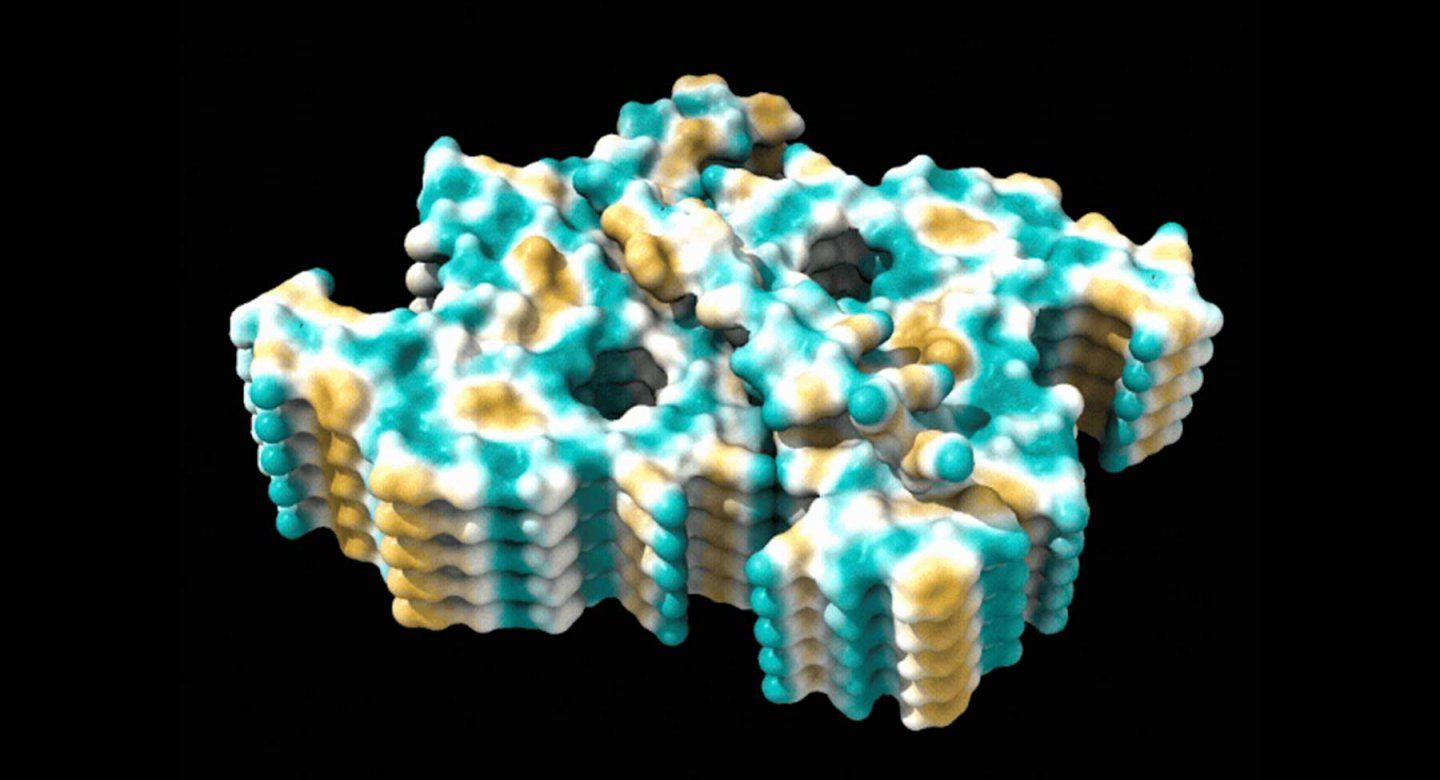 Computer model of a molecule.