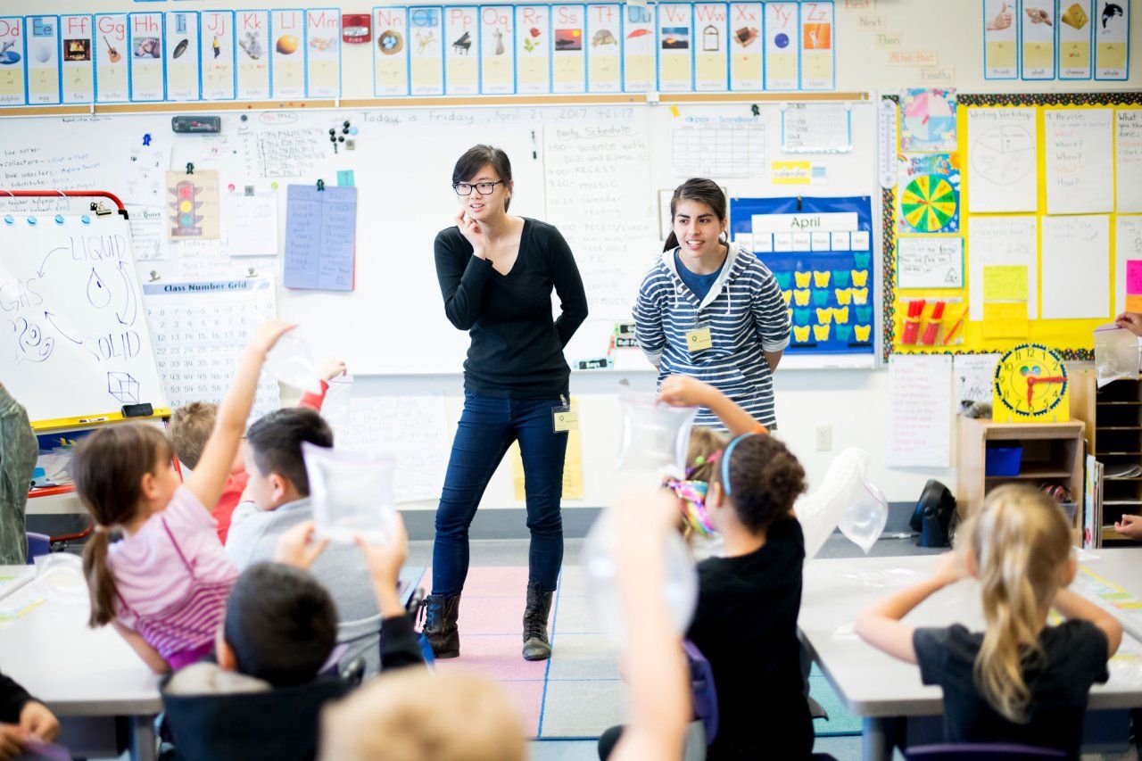 UCSF students teaching a classroom of young children
