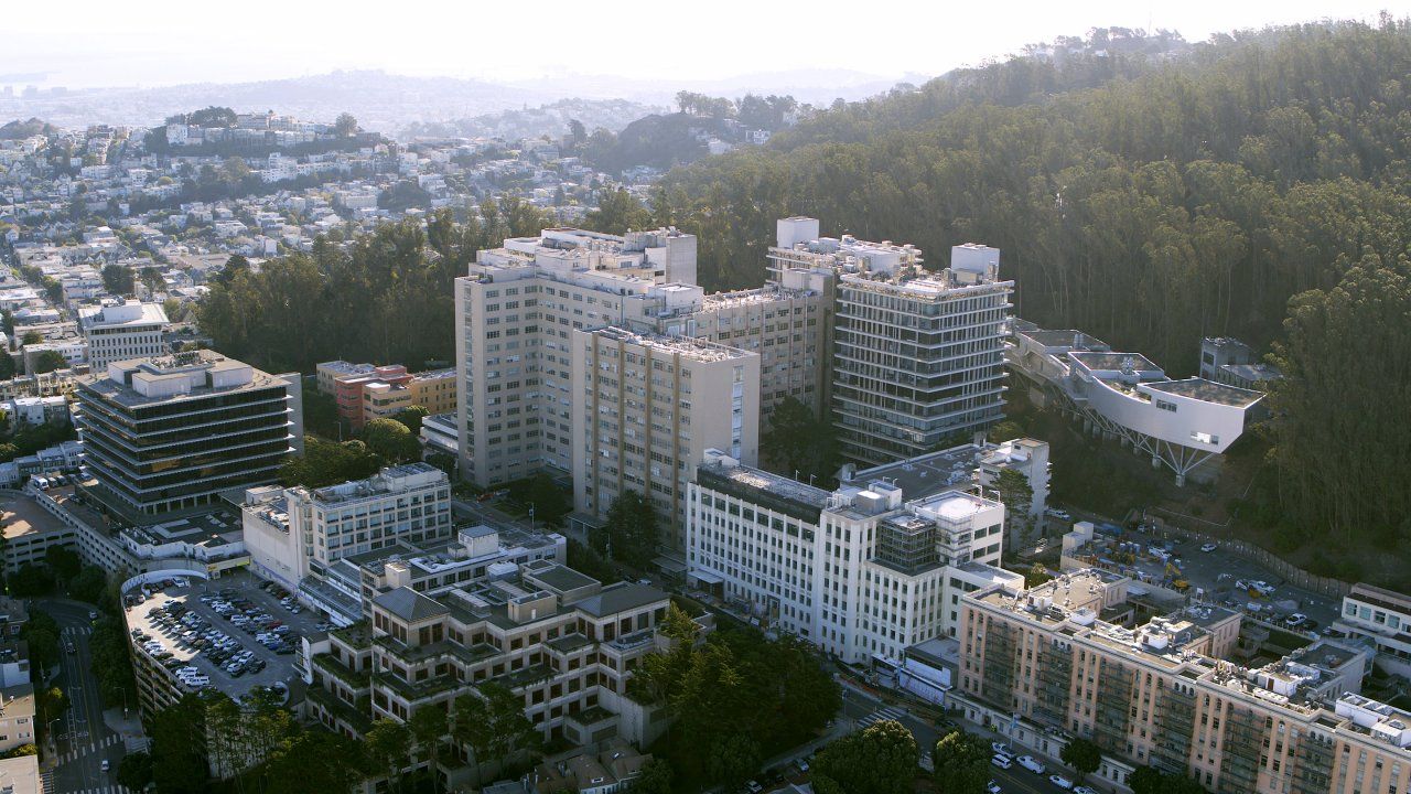 aerial image of UCSF Parnassus Heights campus