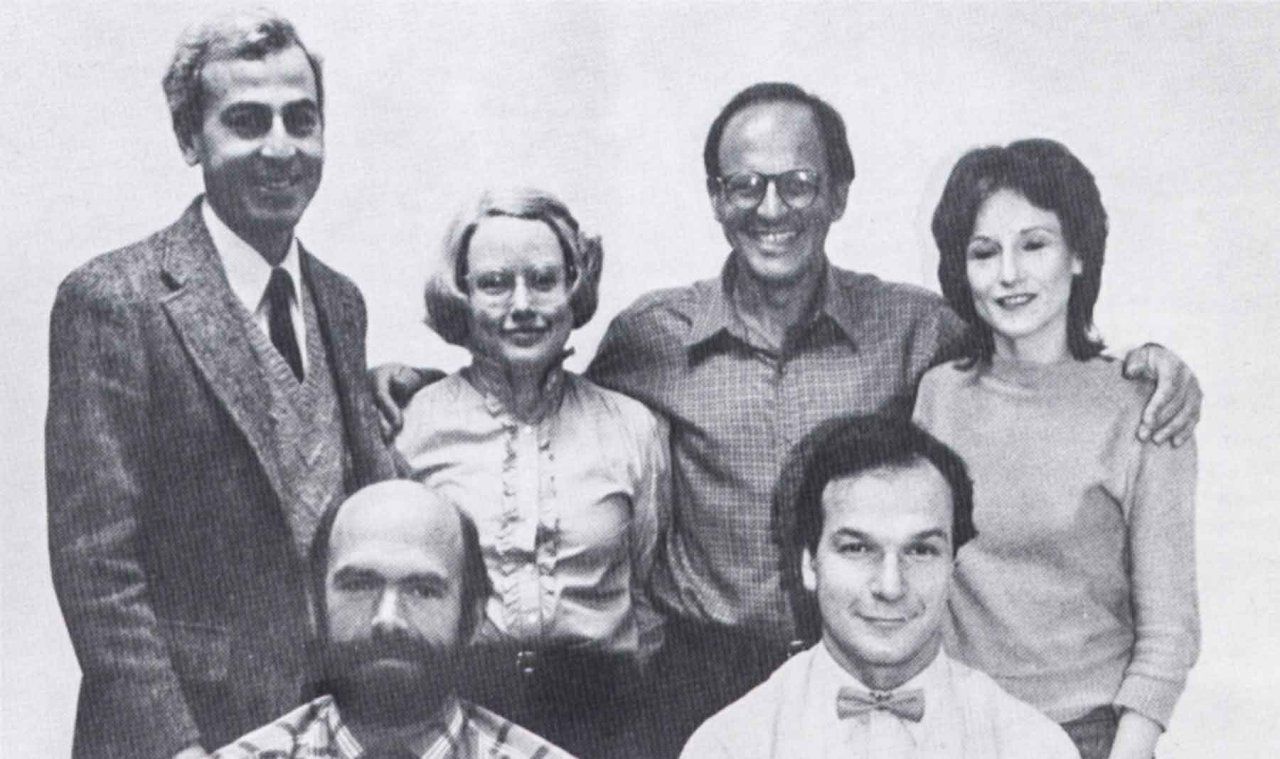 A photo of the hematology/oncology physicians at Oakland Children's Hospital in 1984.