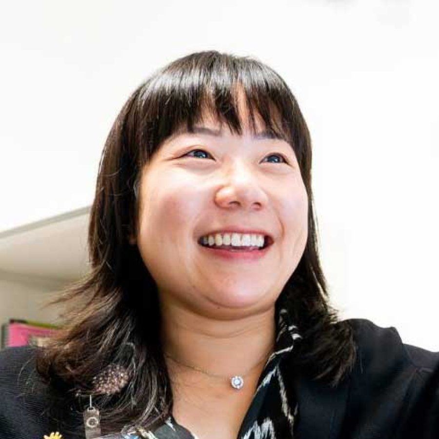 A portrait of pharmacist Crystal Zhou.