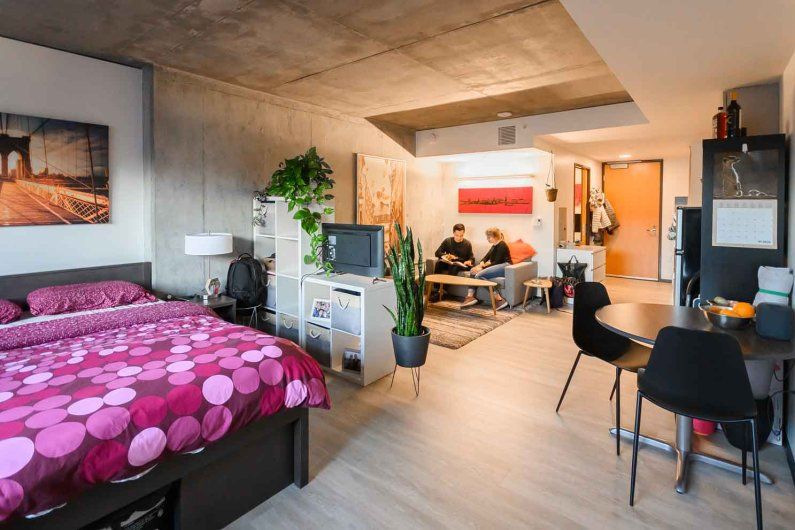 A studio at Tidelands housing.