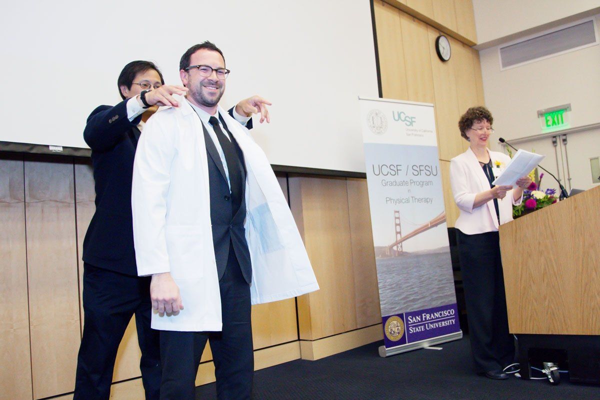Student receives white coat
