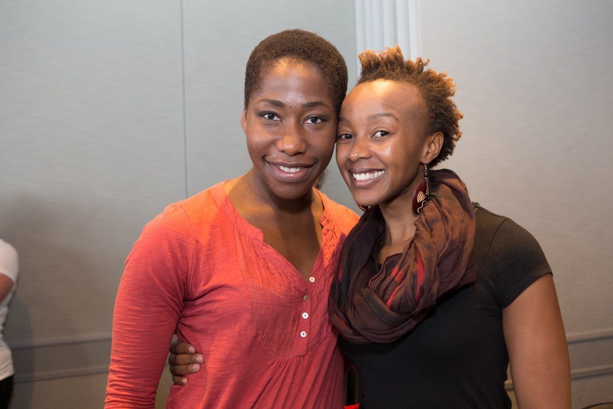 Two women posing for a photo 