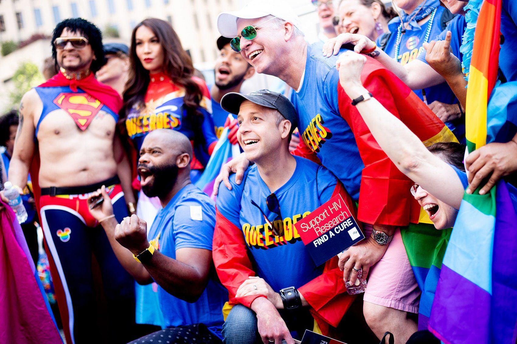 a group of marchers pose for a photo