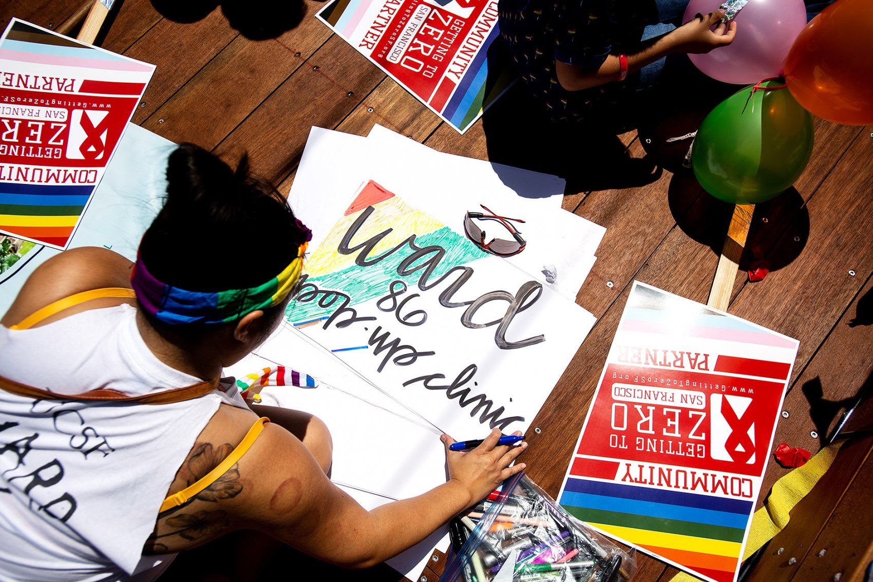 a person draws a sign