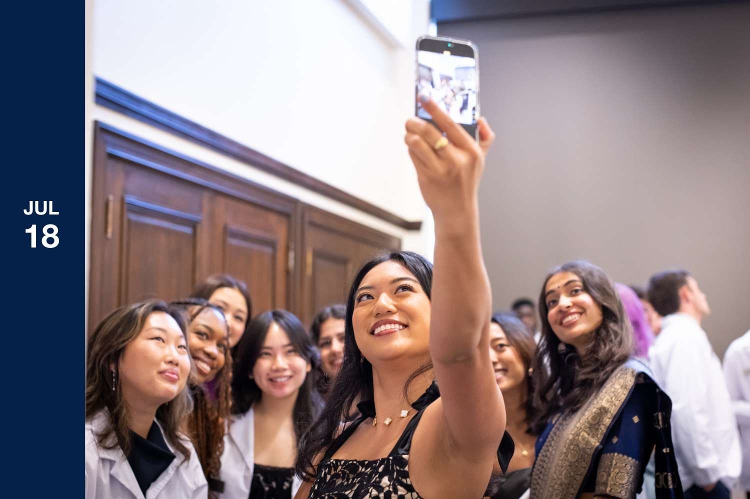 July 18 - Group of students take selfie.