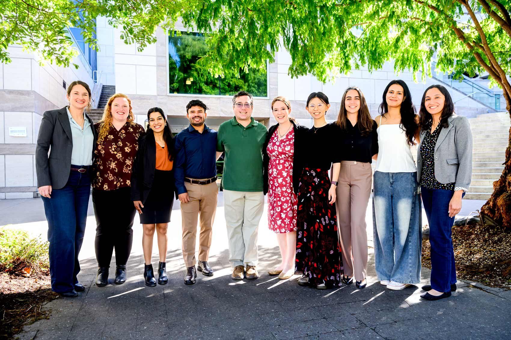 A group photo of the ten 2026 U C S F Postdoc Slam finalists.