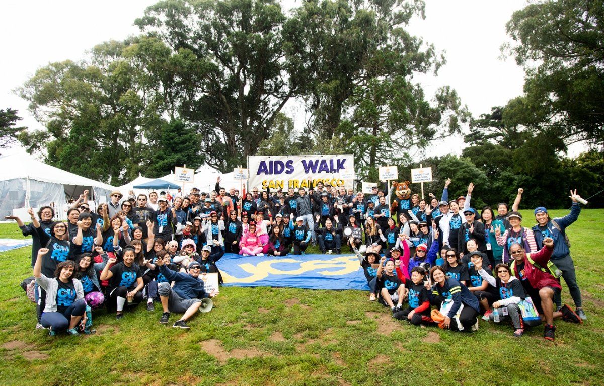 group photo of UCSF team for AIDS Walk San Francisco