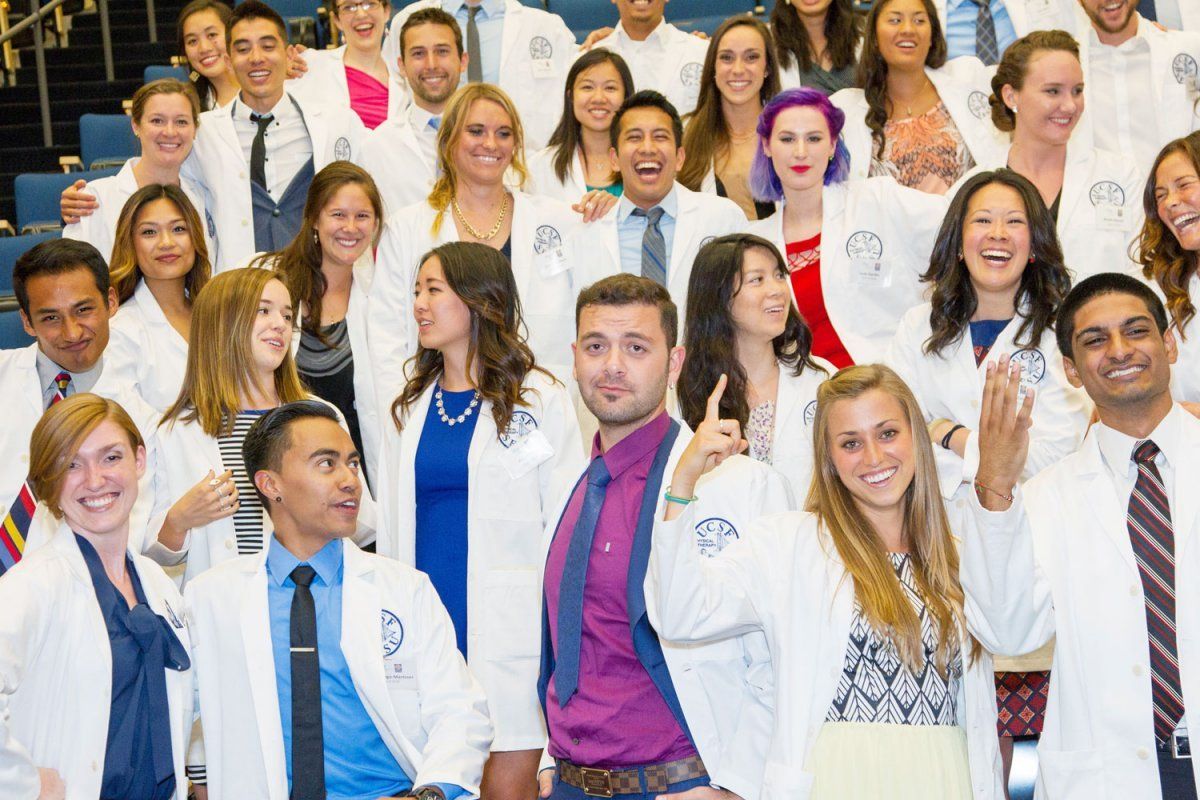 Physical Therapy Class of 2018 strikes a pose at their white coat ceremony