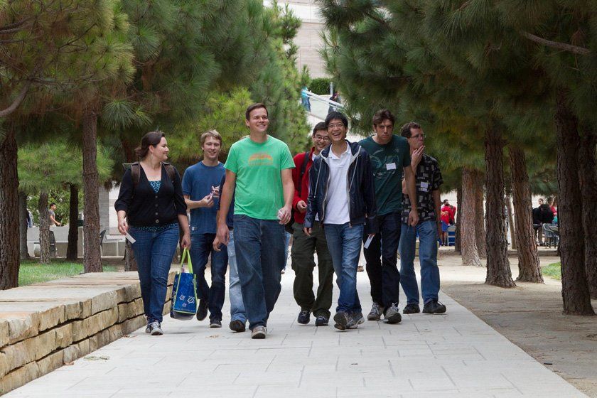 Students walking