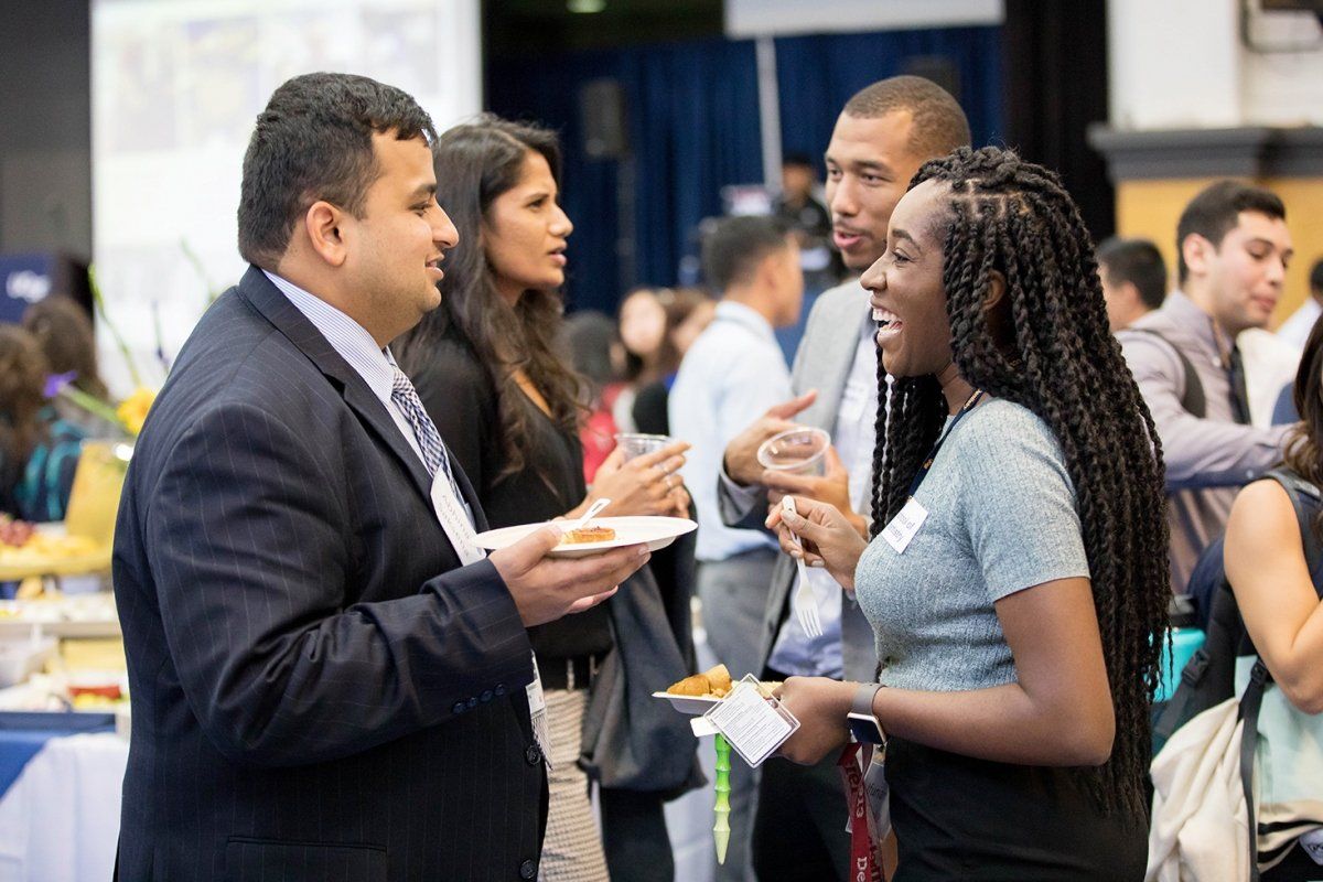 Students talking during the Chancellor’s Reception for First-Year Students