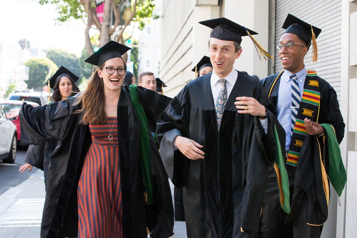 School of Medicine graduates Emma Lantos, Nathan Karp and Marcus Theus