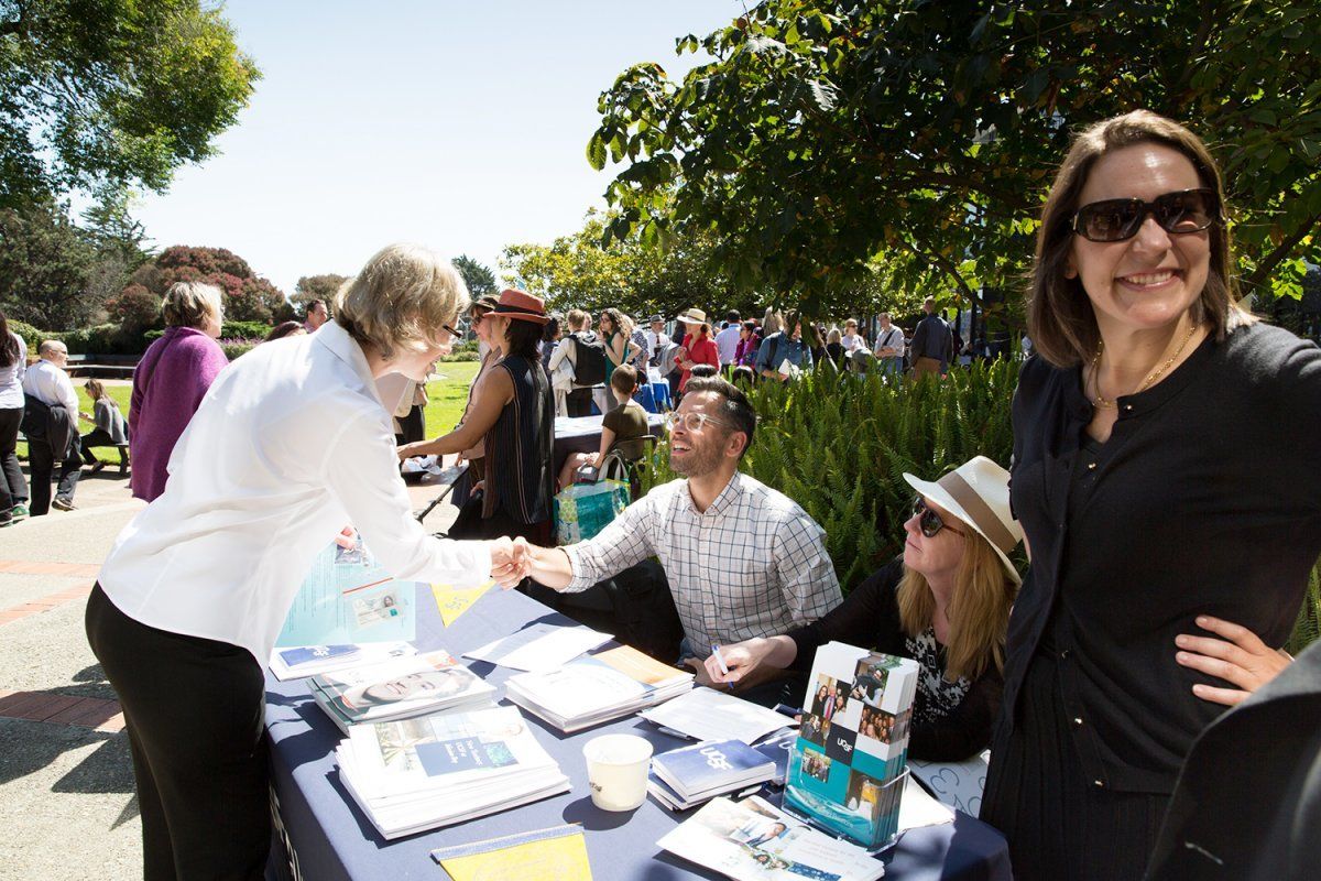 UCSF faculty members receive information about various departments' work during Faculty Development Day