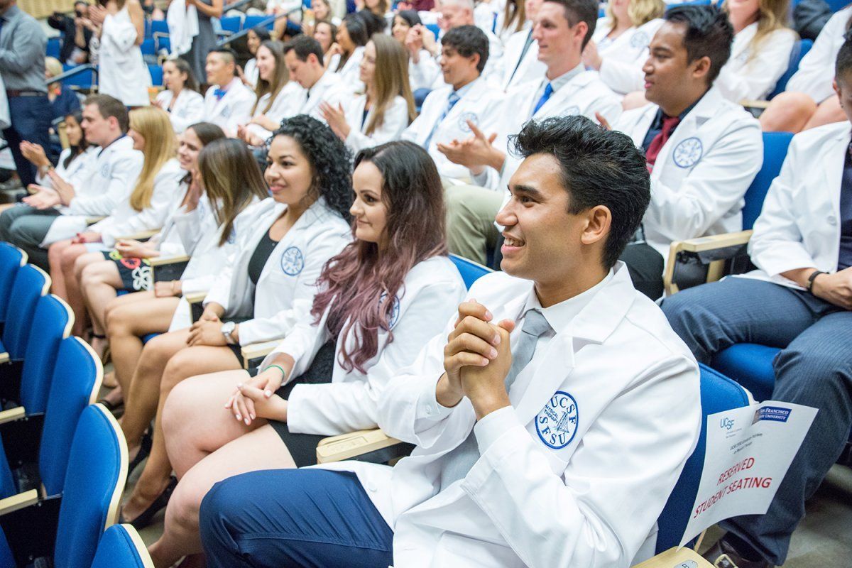 Students of the joint UC San Francisco/San Francisco State University Graduate Program in Physical Therapy at the White Coat Ceremony