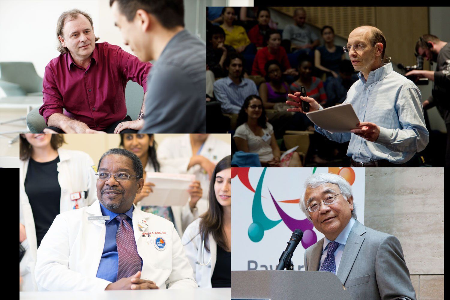 Collage of four images. Alan Ashworth, PhD, FRS. Dan Lowenstein, MD. Talmadge King Jr., MD and Keith Yamamoto, PhD