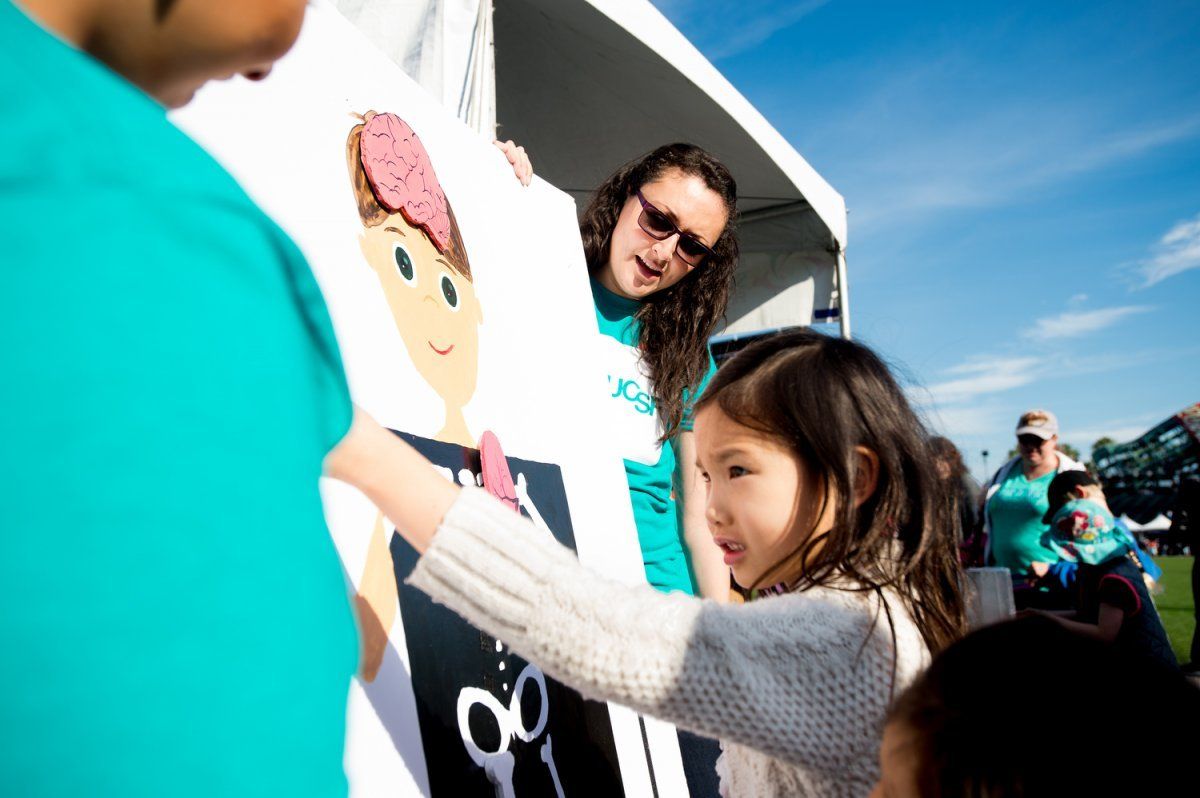 a child learning about anatomy