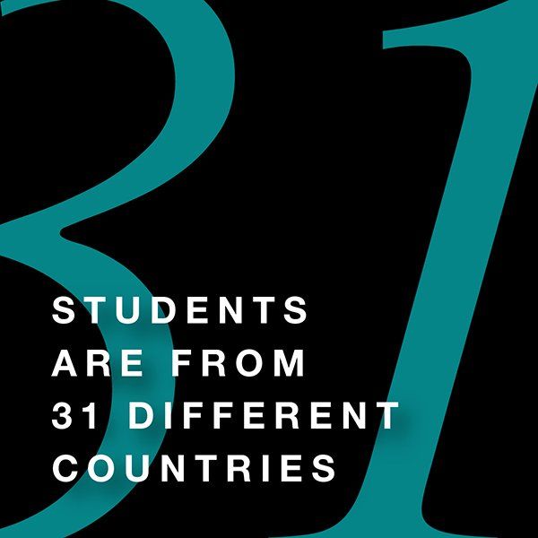 Students are from 31 different countries