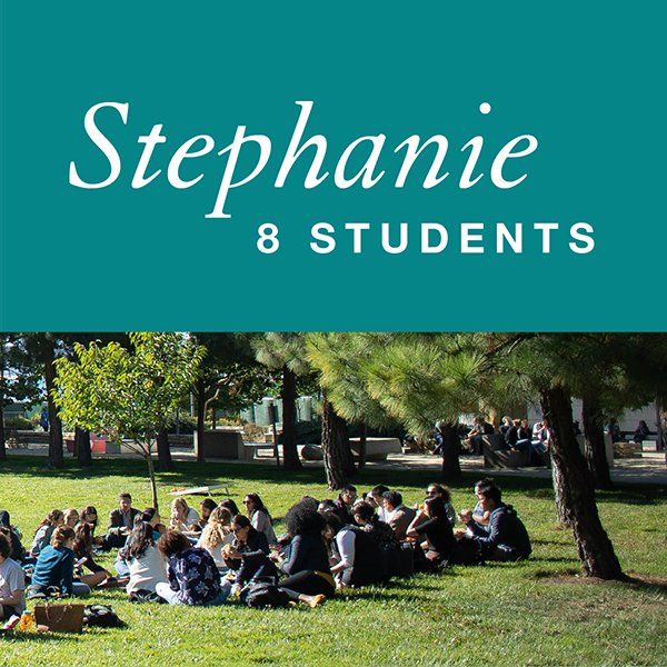 Stephanie with 8 students
