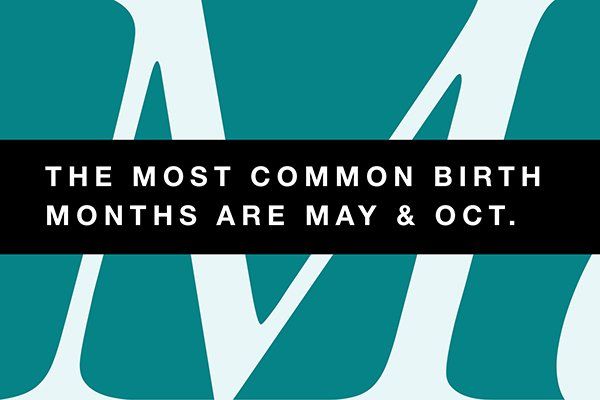 The most common birth months are May and October
