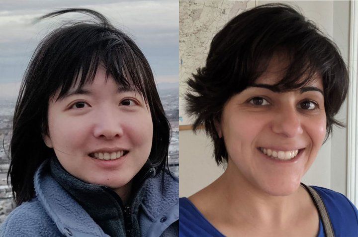 Headshots of Guangyi Wang (left) and Rita Hamad )right)