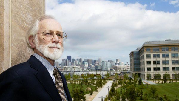 Michael Bishop looking at view of Mission Bay