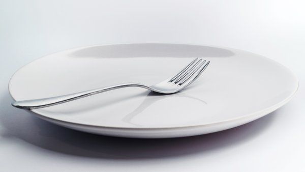 empty plate with a fork