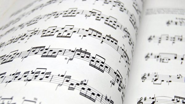 book with music sheets