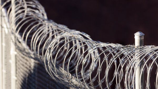 razor wire on a fence