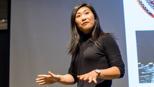 Yiqi Cao, a graduate student in Bioengineering, presented her research, “Don’t Go Breaking My Heart…Again, ” the winning thesis at the 2018 Grad Slam, in Byers Hall, on the Mission Bay campus.