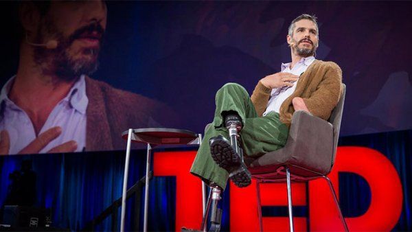 Photo of BJ Miller speaking on the TED Talk stage.