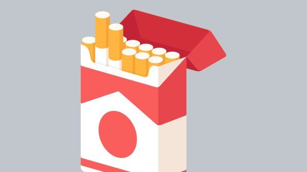 A graphic illustration of a pack of cigarettes
