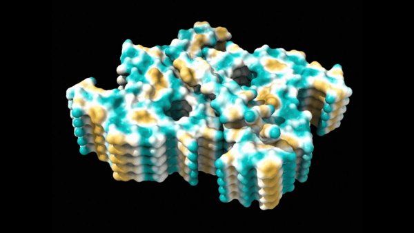 Computer model of a molecule.