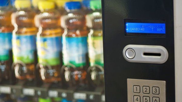 A close up of the vending machine
