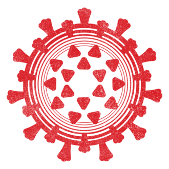 Illustration of a coronavirus symbol.