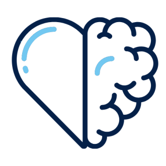 icon of merged brain and heart