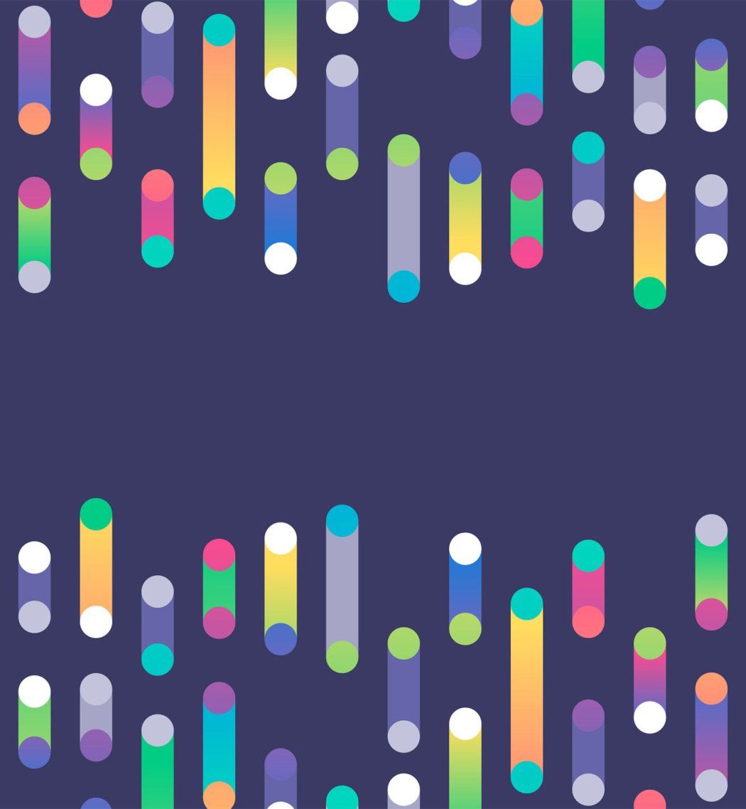 A modern and abstract illustration of colurful vertical cylinders representing data science