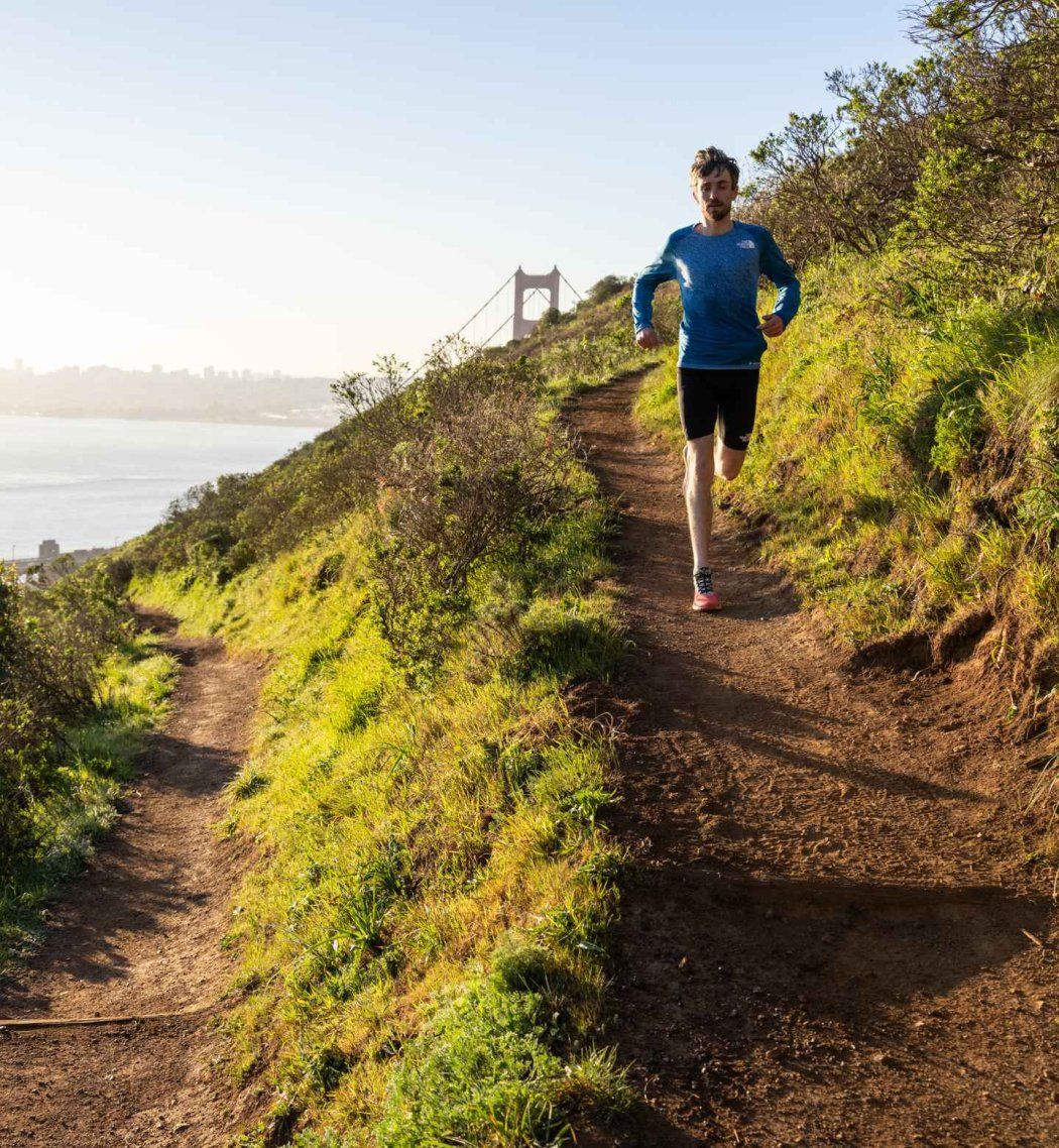 Patrick O’Leary runs on dirt path in SF