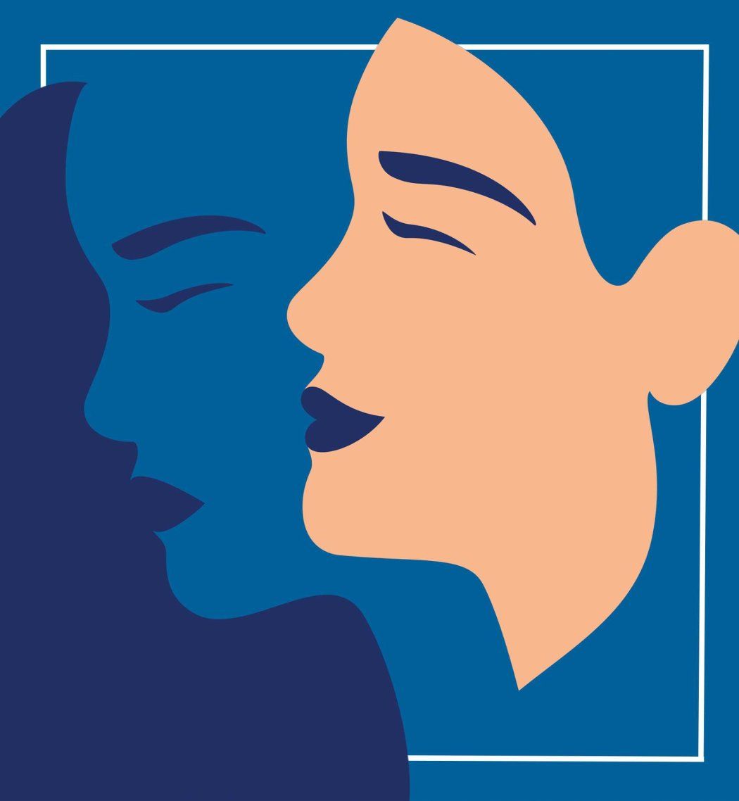 graphic of of woman with a silhouette of face