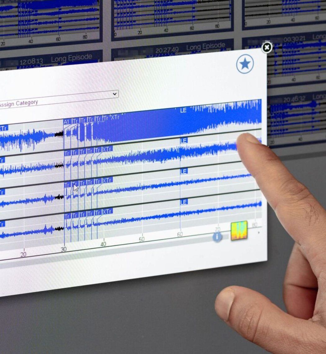 Computer monitor showing data.