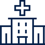A graphic icon of a clinic.